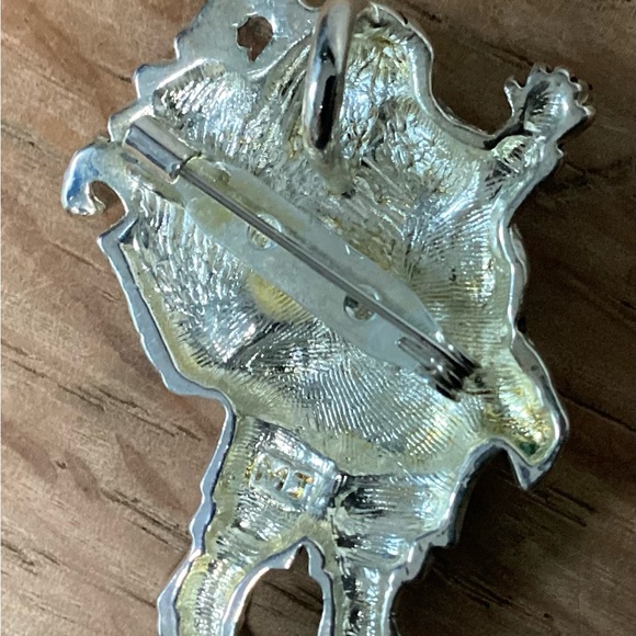 ⚫️ Vintage Santa Brooch / Charm in Silvertone by MJ Designs - Just Add A Chain - Picture 4 of 10